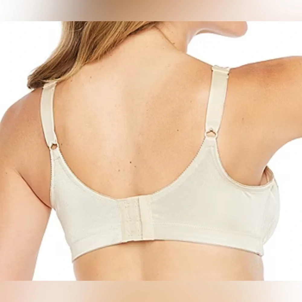 🆕Jennifer Intimates Vintage Satin Tan Floral Wireless Bra 40D🆕